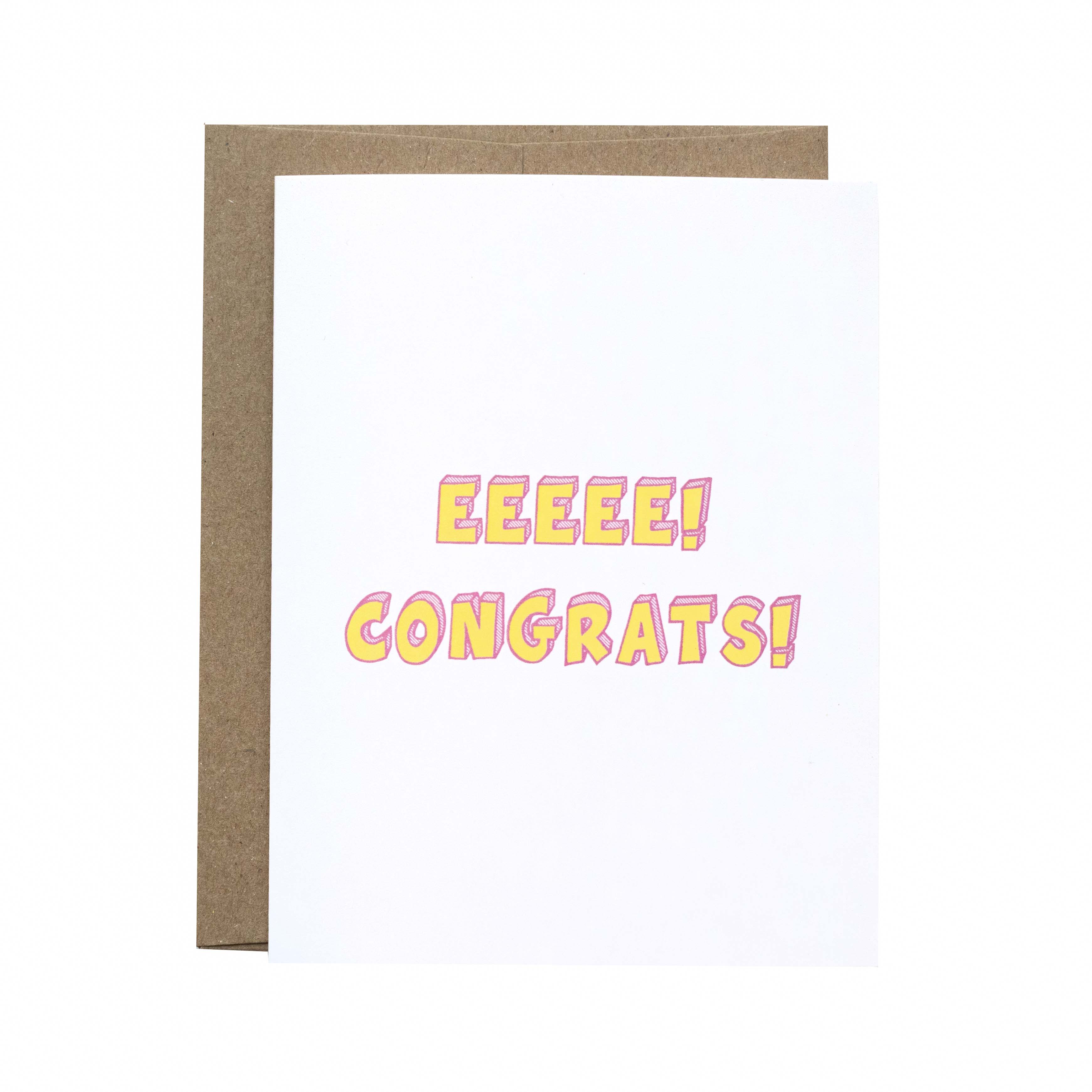 "EEE Congrats" celebration card