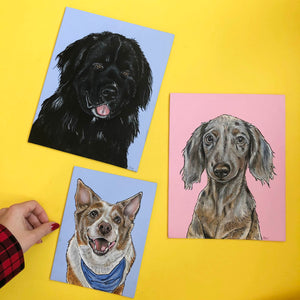 Custom Pet Portrait on Flat Board Canvas