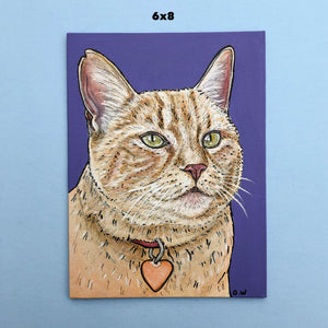 Custom Pet Portrait on Flat Board Canvas