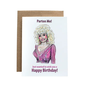 Parton me happy birthday dolly card