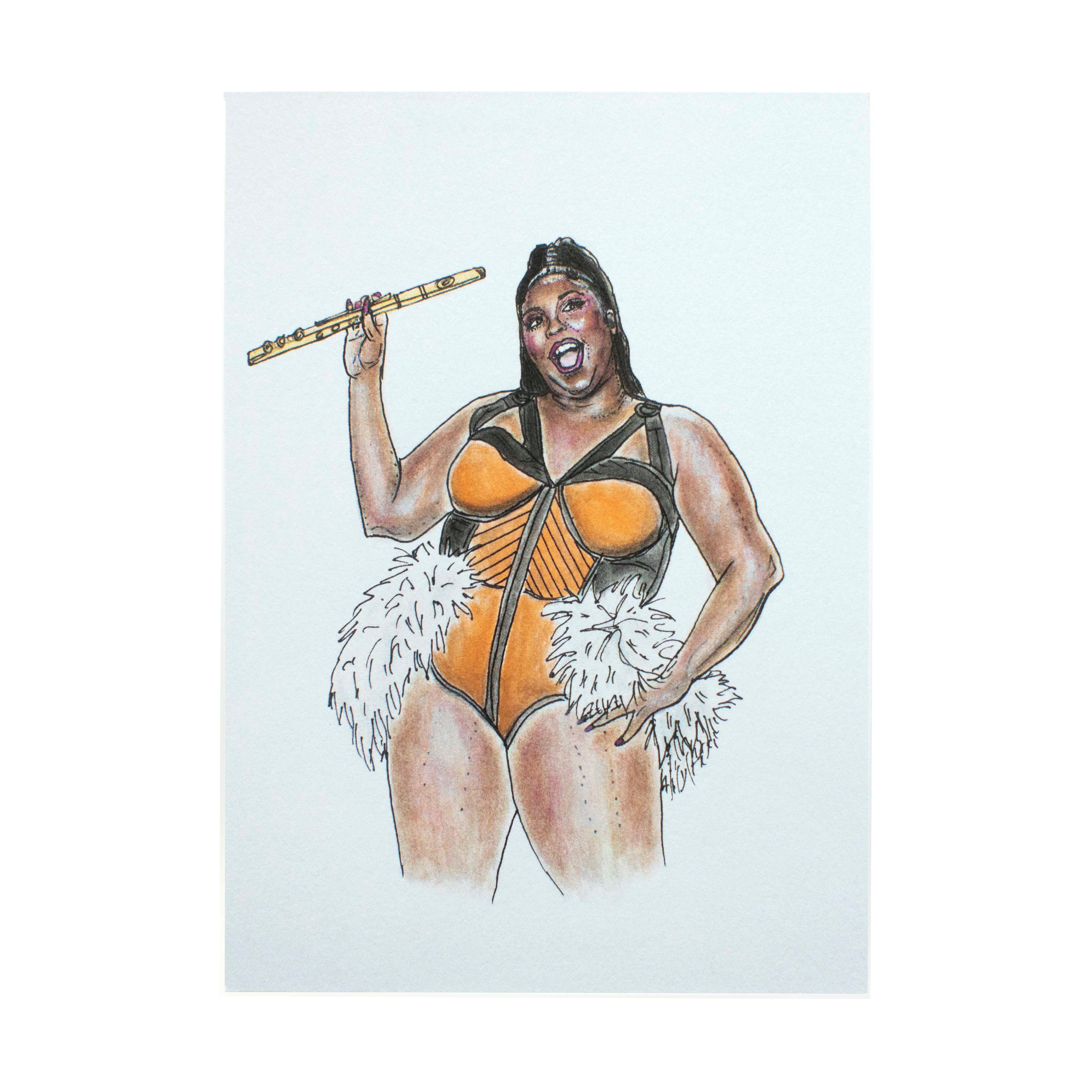 5x7 Lizzo Flute art print